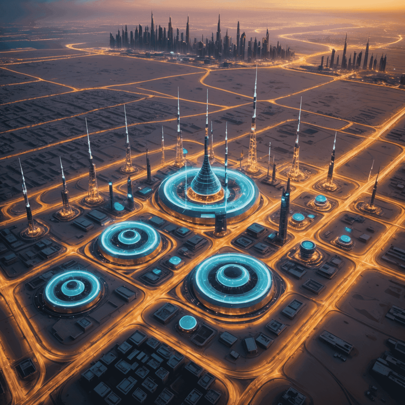 صورة توضيحية لتقدم نشر شبكات الجيل الخامس في الإمارات، تظهر أبراج اتصالات وخريطة التغطية