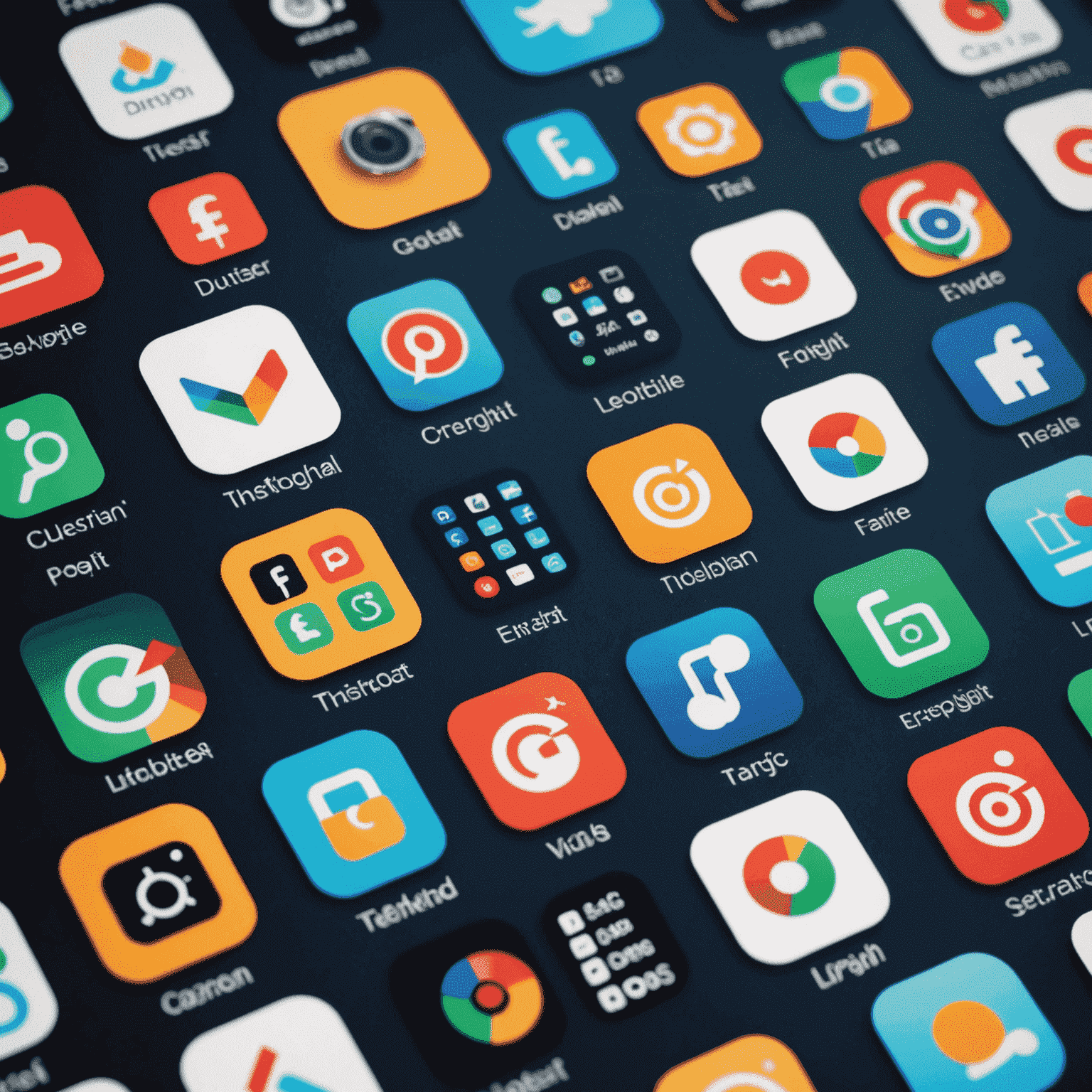 صورة توضيحية لاتجاهات تطبيقات الجوال في الإمارات، تظهر هواتف ذكية مع أيقونات التطبيقات الشائعة